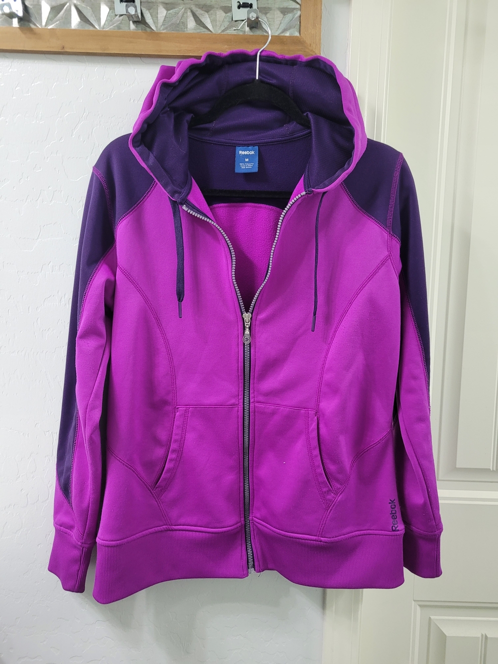 Reebok Women's Athletic 2-tone Purple Zip-Up Hooded Jacket